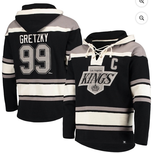 Wayne Gretzky LA Kings Black and Gray Hockey Lacer Pullover-Men’s Small - Picture 1 of 8